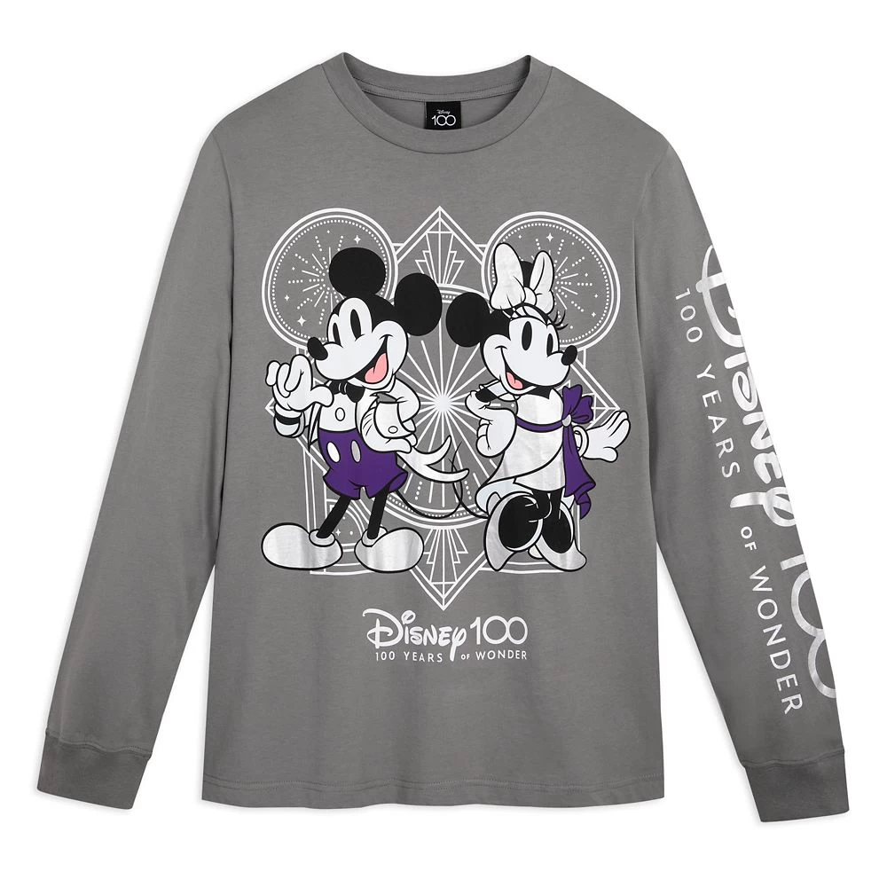 Mickey And Minnie Mouse Disney100 Long Sleeve T-Shirt For Adults