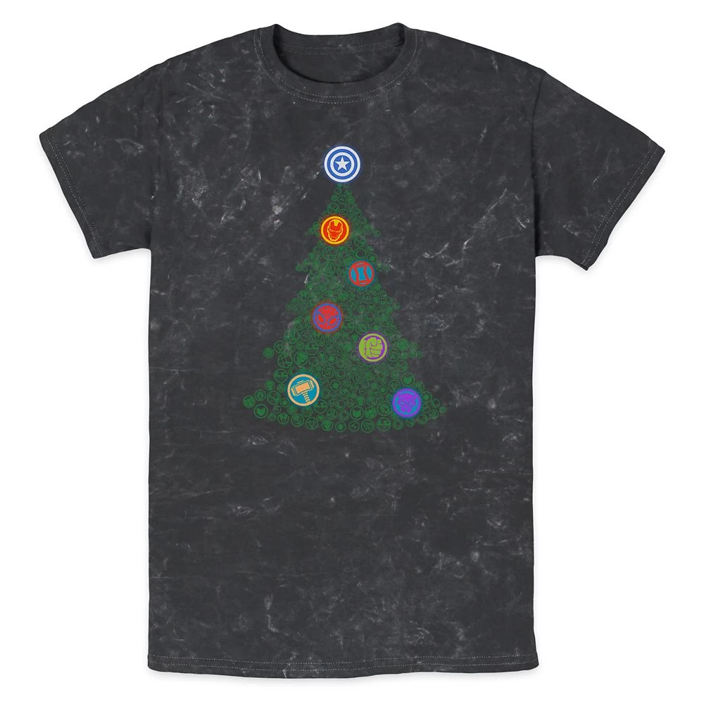 Marvel Heroes Holiday Tree T-Shirt For Adults