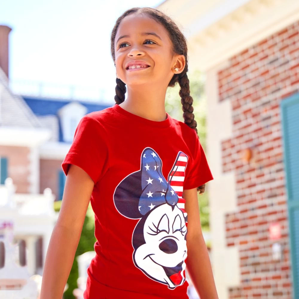 Minnie Mouse Americana Bow T-Shirt For Girls - Image 2
