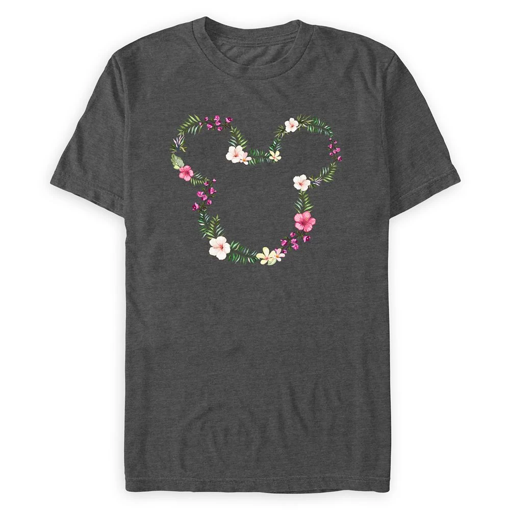 Mickey Mouse Icon Tropical Floral T-Shirt For Adults