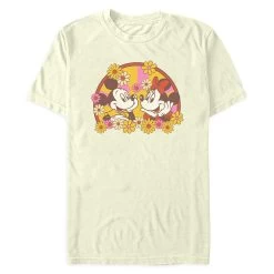 Mickey And Minnie Mouse Floral T-Shirt For Adults
