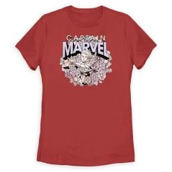 Captain Marvel Floral T-Shirt For Women