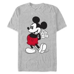 Mickey Mouse With Flowers T-Shirt For Adults