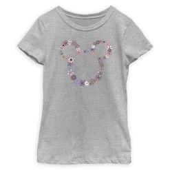 Mickey Mouse Floral Icon T-Shirt For Girls
