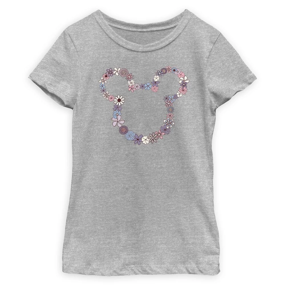 Mickey Mouse Floral Icon T-Shirt For Girls