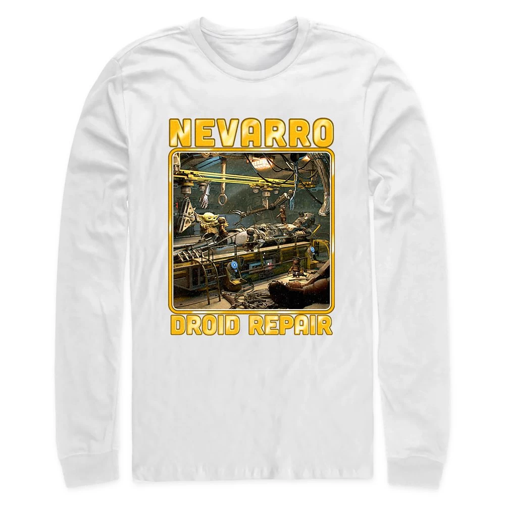 Grogu ''Nevarro Droid Repair'' Long Sleeve T-Shirt For Adults – Star Wars: The Mandalorian